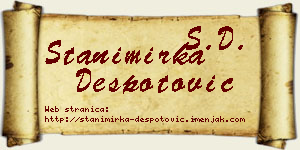 Stanimirka Despotović vizit kartica